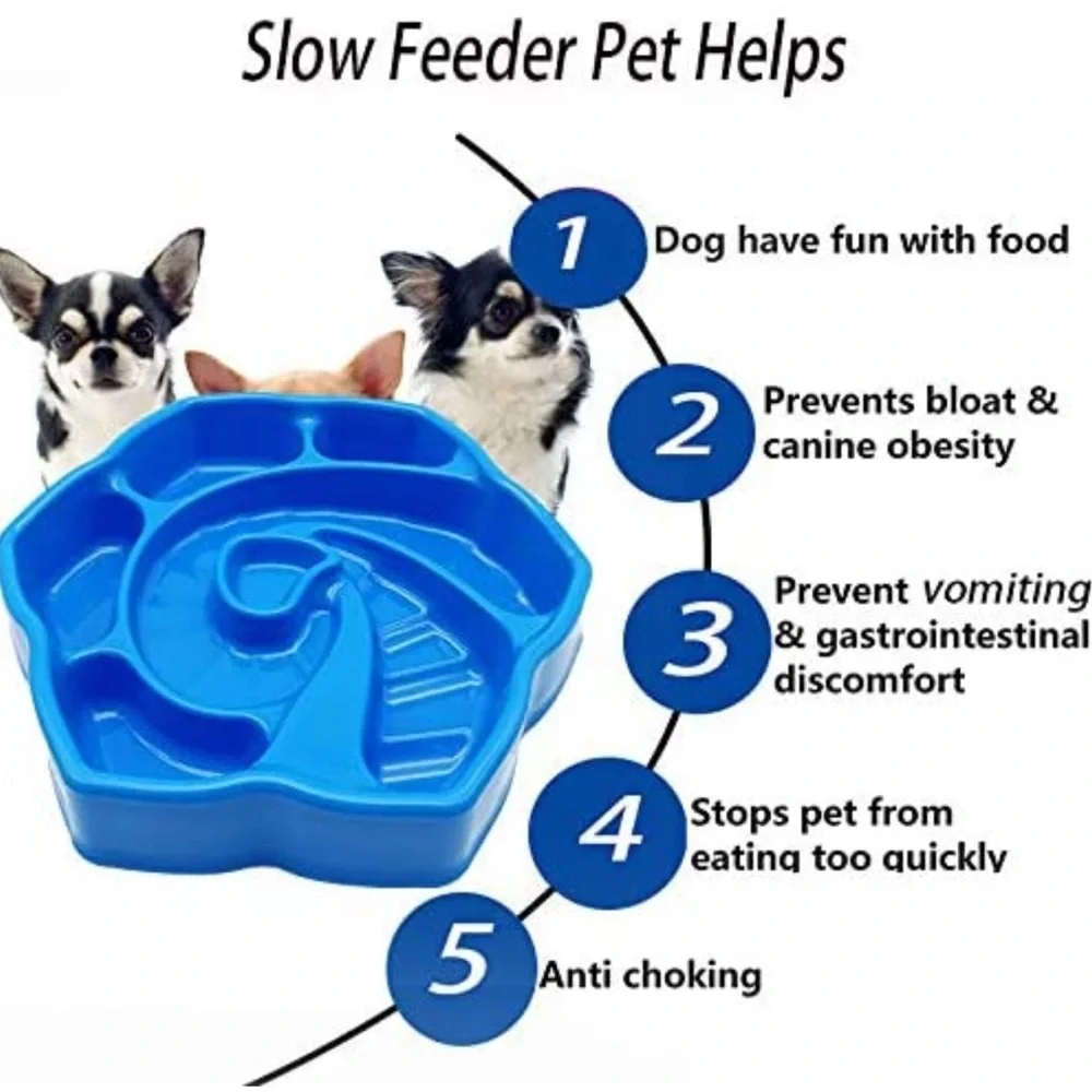 Slow Feeder Dog Bowl，Interactive Bloat Stop Dog Bowls,No Chocking Slow Feeder.